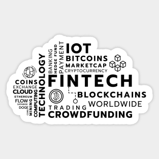 Fintech Word black Vector Sticker